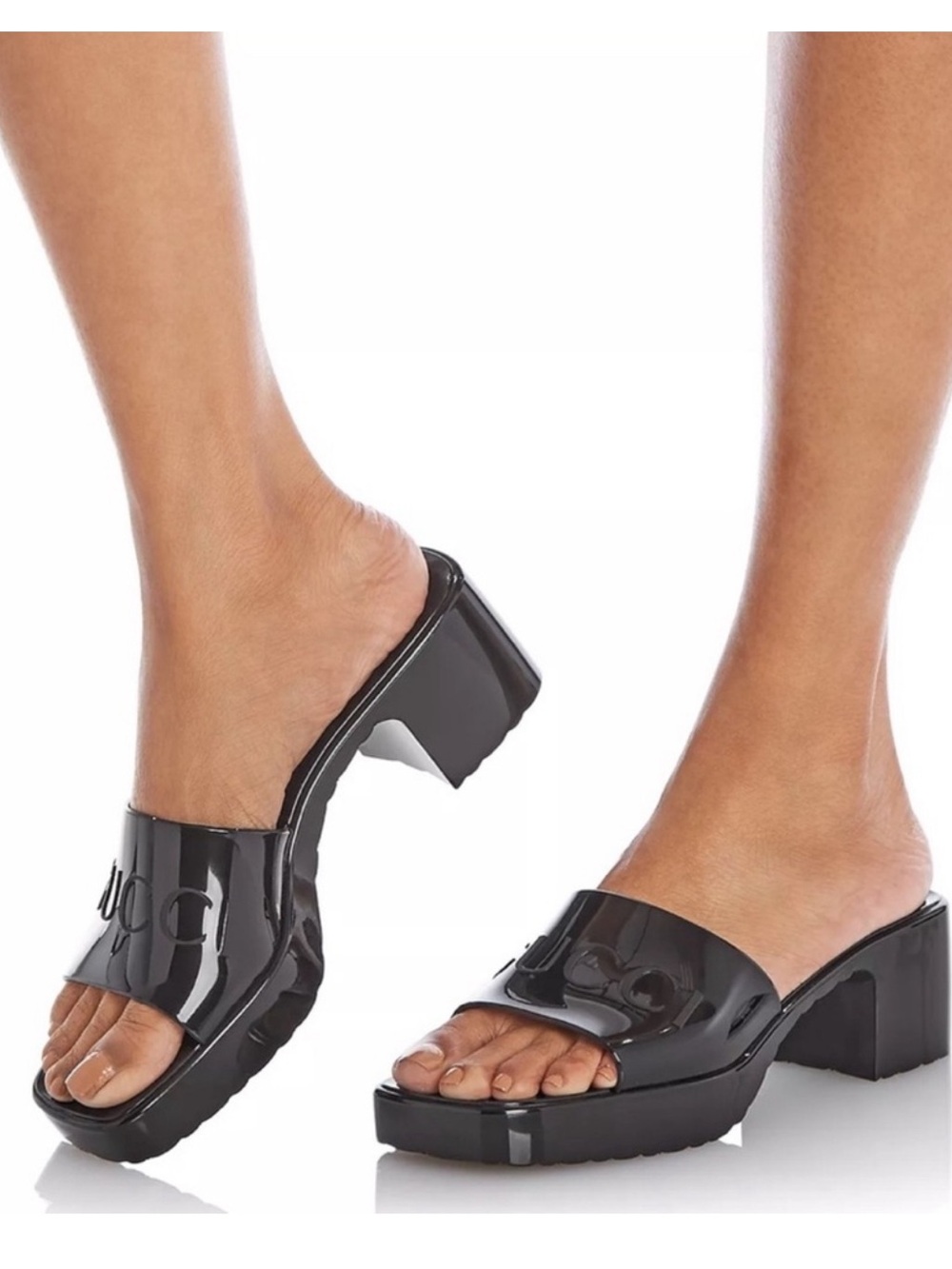 Gucci rubber slides / mules